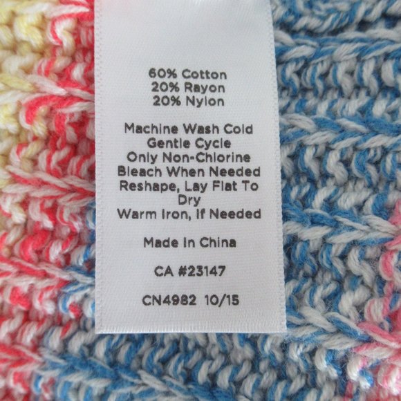 Talbots Women's Sweater Striped Cable Pattern Long Sleeve, Sz M Multicolor - Picture 9 of 9